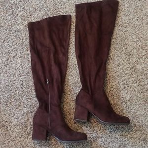 Christian Siriano OTK faux suede boots